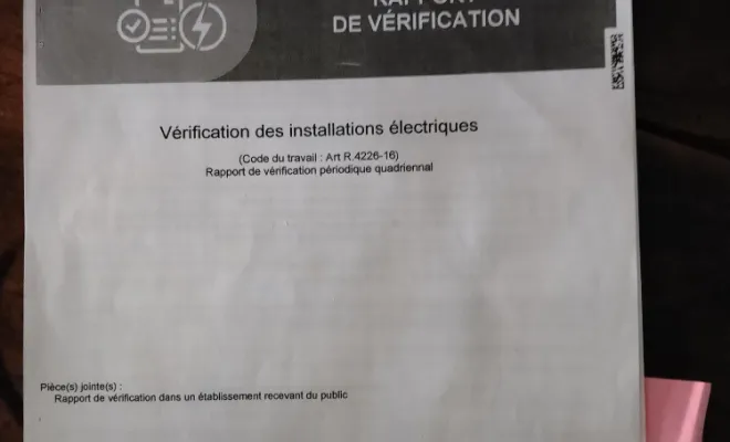 Un rapport de vérification des installations électriques